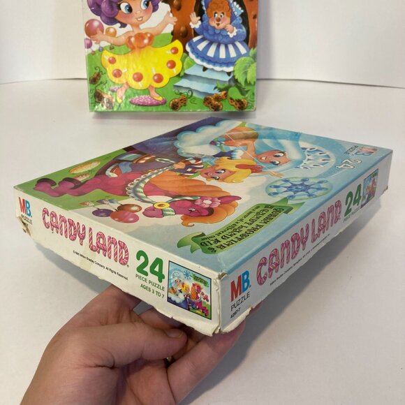 Vintage Candy Land Puzzle Lot of 2 Milton Bradly 24 Piece 1990 Complete 12.5x15 - Picture 9 of 9